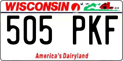 WI license plate 505PKF