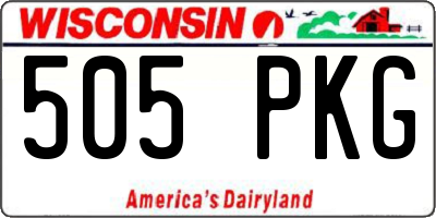 WI license plate 505PKG
