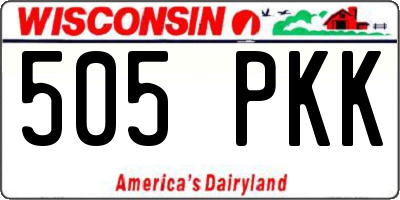 WI license plate 505PKK