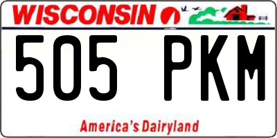 WI license plate 505PKM