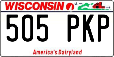WI license plate 505PKP