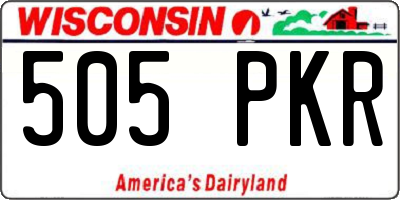 WI license plate 505PKR
