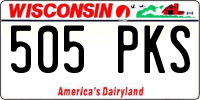 WI license plate 505PKS