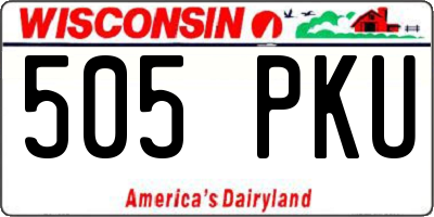 WI license plate 505PKU