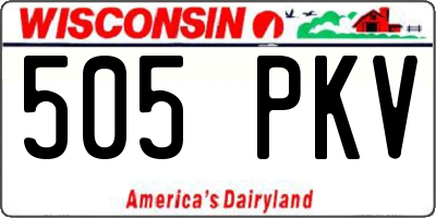 WI license plate 505PKV