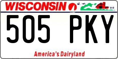 WI license plate 505PKY