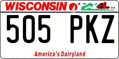 WI license plate 505PKZ
