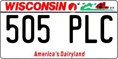 WI license plate 505PLC
