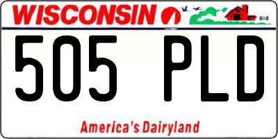 WI license plate 505PLD