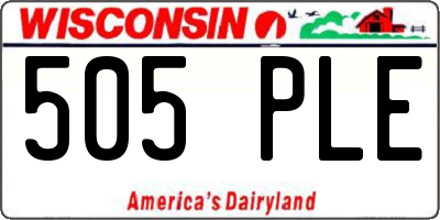 WI license plate 505PLE