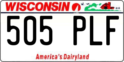 WI license plate 505PLF