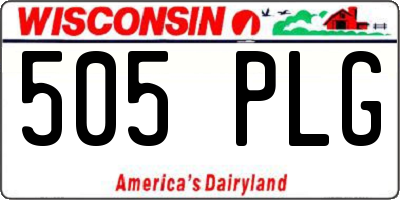 WI license plate 505PLG