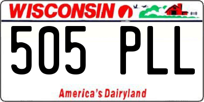WI license plate 505PLL