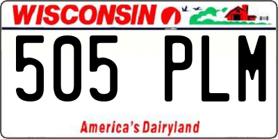 WI license plate 505PLM