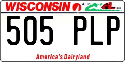 WI license plate 505PLP