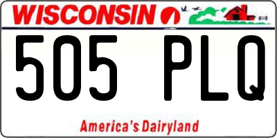 WI license plate 505PLQ