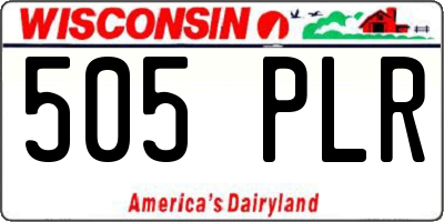 WI license plate 505PLR