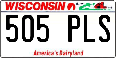 WI license plate 505PLS