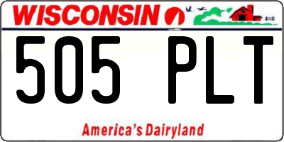 WI license plate 505PLT