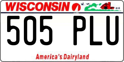 WI license plate 505PLU