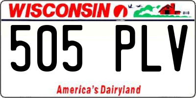 WI license plate 505PLV