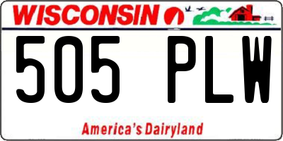 WI license plate 505PLW