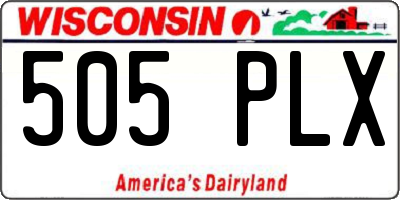 WI license plate 505PLX