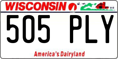 WI license plate 505PLY