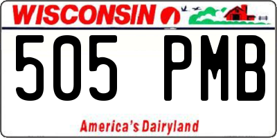 WI license plate 505PMB