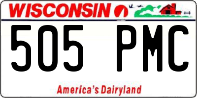 WI license plate 505PMC