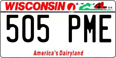 WI license plate 505PME