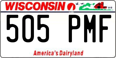 WI license plate 505PMF