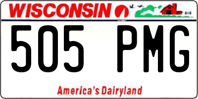WI license plate 505PMG