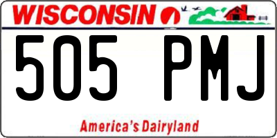 WI license plate 505PMJ