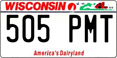 WI license plate 505PMT