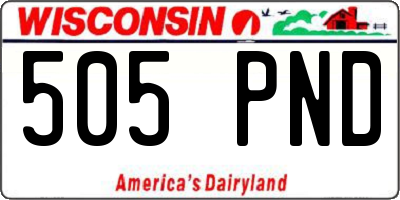 WI license plate 505PND