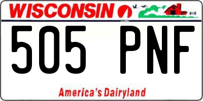 WI license plate 505PNF