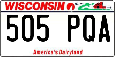 WI license plate 505PQA