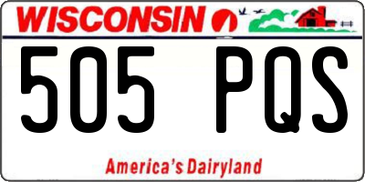 WI license plate 505PQS