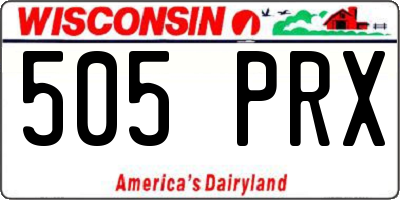 WI license plate 505PRX