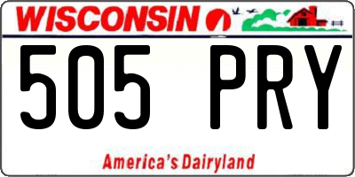 WI license plate 505PRY