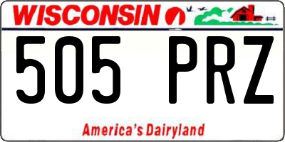 WI license plate 505PRZ