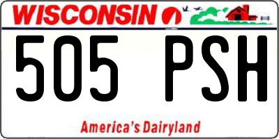 WI license plate 505PSH