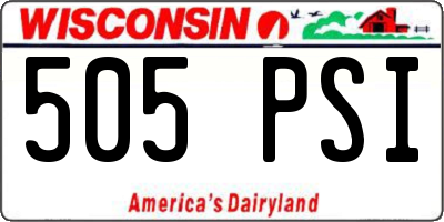 WI license plate 505PSI