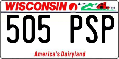 WI license plate 505PSP