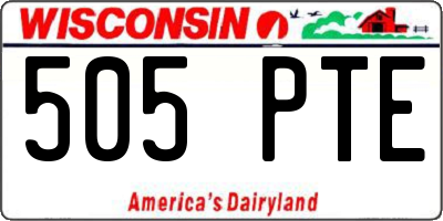 WI license plate 505PTE