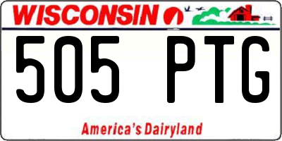 WI license plate 505PTG
