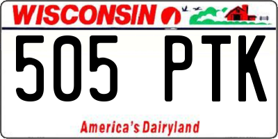 WI license plate 505PTK
