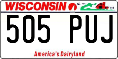 WI license plate 505PUJ