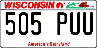 WI license plate 505PUU